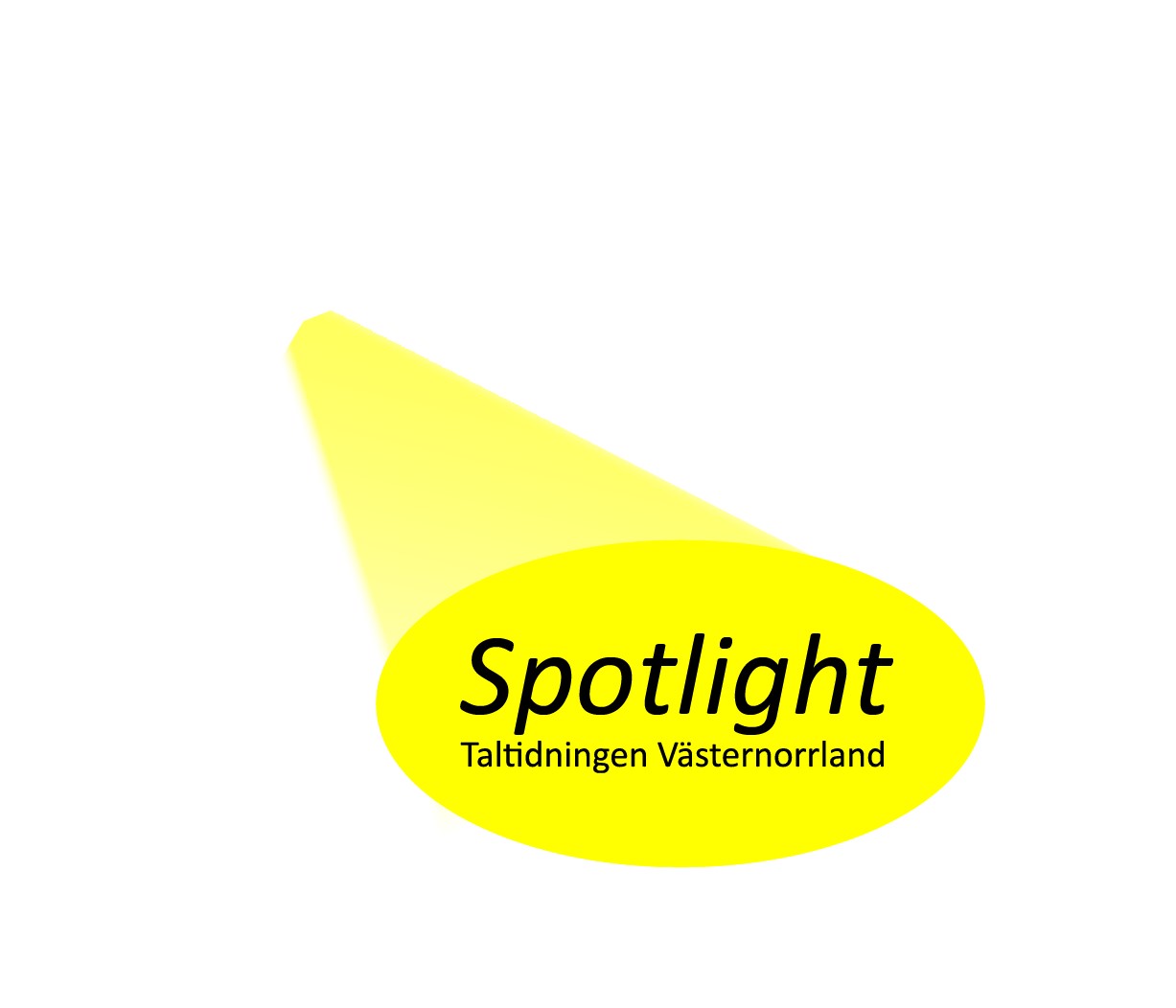 Spotlights logga. De står Spotlight i svart på gul bakgrund, ser ut som ljussken