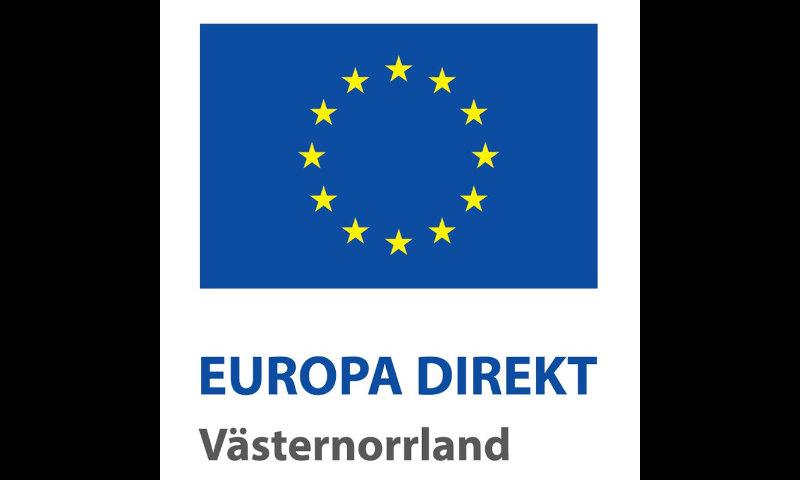 EU-flaggan med gula stjärnor på blå botten.