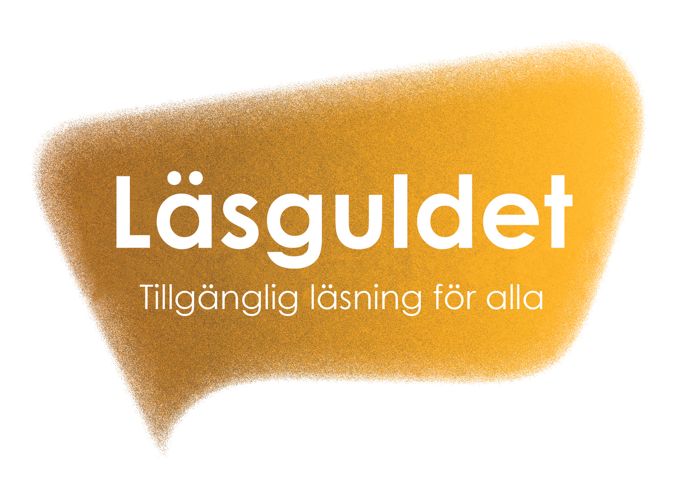 et står Läsguldet med vita bokstäver på guldbakgrund