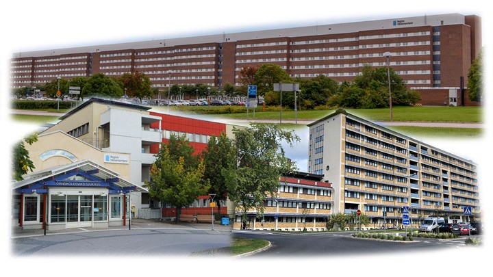 De tre sjukhusen i Sollefteå, Sundsvall och Örnsköldsvik i ett collage.