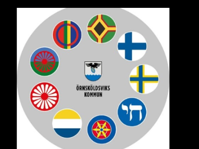De nio nationella minoritetsspråkens symboler
